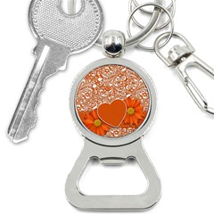 Flower Floral Heart Background Bottle Opener Key Chains by Sapixe