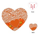 Flower Floral Heart Background Playing Cards (Heart) Front