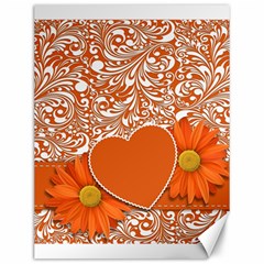 Flower Floral Heart Background Canvas 12  X 16  by Sapixe