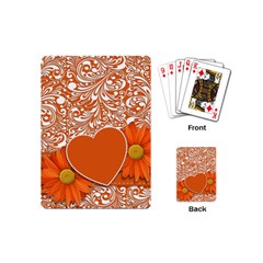 Flower Floral Heart Background Playing Cards (mini) by Sapixe