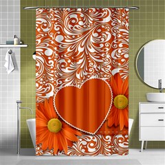 Flower Floral Heart Background Shower Curtain 48  X 72  (small)  by Sapixe