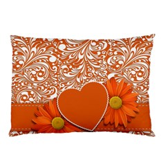 Flower Floral Heart Background Pillow Case (two Sides) by Sapixe