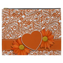 Flower Floral Heart Background Cosmetic Bag (xxxl) by Sapixe