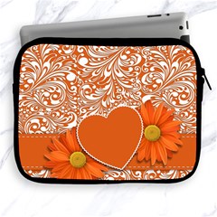 Flower Floral Heart Background Apple Ipad 2/3/4 Zipper Cases by Sapixe