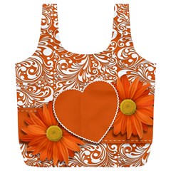 Flower Floral Heart Background Full Print Recycle Bag (xl) by Sapixe