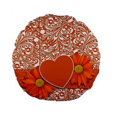 Flower Floral Heart Background Standard 15  Premium Flano Round Cushions by Sapixe