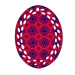 Retro Abstract Boho Unique Oval Filigree Ornament (Two Sides) Back