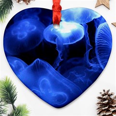 Jellyfish Sea Diving Sea Animal Ornament (heart) by Sapixe