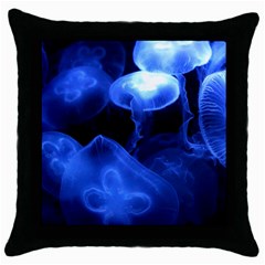 Jellyfish Sea Diving Sea Animal Throw Pillow Case (black) by Sapixe