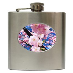 Flower Cherry Wood Tree Flowers Hip Flask (6 Oz) by Sapixe