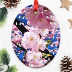 Flower Cherry Wood Tree Flowers Oval Filigree Ornament (Two Sides) Back