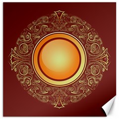 Badge Gilding Sun Red Oriental Canvas 12  X 12  by Sapixe