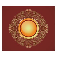 Badge Gilding Sun Red Oriental Double Sided Flano Blanket (small)  by Sapixe