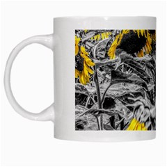 Sunflower Field Girasol Sunflower White Mugs by Sapixe