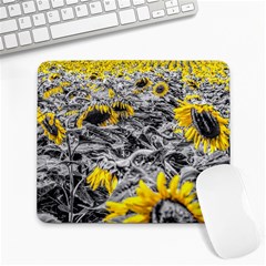 Sunflower Field Girasol Sunflower Large Mousepads by Sapixe