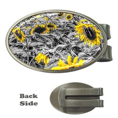 Sunflower Field Girasol Sunflower Money Clips (oval)  by Sapixe