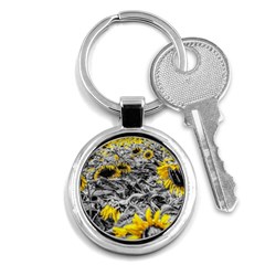 Sunflower Field Girasol Sunflower Key Chains (round)  by Sapixe