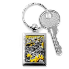 Sunflower Field Girasol Sunflower Key Chains (rectangle)  by Sapixe