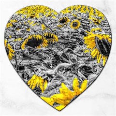 Sunflower Field Girasol Sunflower Jigsaw Puzzle (heart) by Sapixe