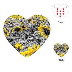 Sunflower Field Girasol Sunflower Playing Cards (heart) by Sapixe