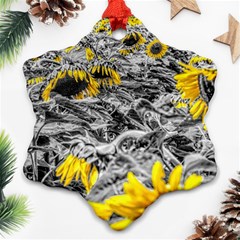 Sunflower Field Girasol Sunflower Snowflake Ornament (two Sides) by Sapixe