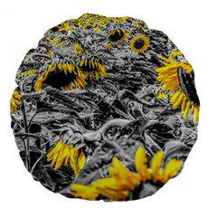 Sunflower Field Girasol Sunflower Large 18  Premium Round Cushions by Sapixe