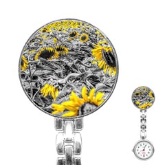 Sunflower Field Girasol Sunflower Stainless Steel Nurses Watch by Sapixe