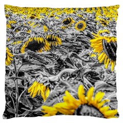 Sunflower Field Girasol Sunflower Large Flano Cushion Case (one Side) by Sapixe