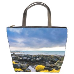 Iceland Nature Mountains Landscape Bucket Bag by Sapixe