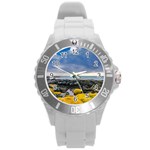 Iceland Nature Mountains Landscape Round Plastic Sport Watch (L) Front