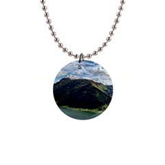 Panoramic Nature Mountain Water 1  Button Necklace by Sapixe