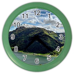 Panoramic Nature Mountain Water Color Wall Clock by Sapixe