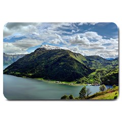 Panoramic Nature Mountain Water Large Doormat  by Sapixe