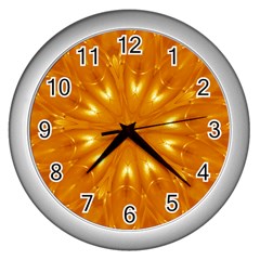 Kaleidoscopic Flower Wall Clock (silver) by yoursparklingshop