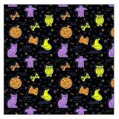 Halloween Pattern 2 Large Satin Scarf (square) by JadehawksAnD