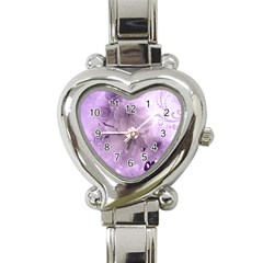 Wonderful Flowers In Soft Violet Colors Heart Italian Charm Watch by FantasyWorld7