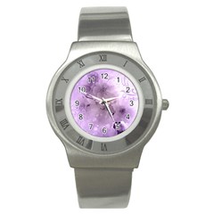 Wonderful Flowers In Soft Violet Colors Stainless Steel Watch by FantasyWorld7