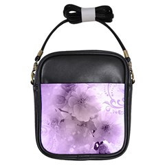 Wonderful Flowers In Soft Violet Colors Girls Sling Bag by FantasyWorld7