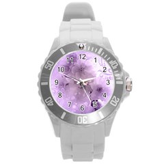 Wonderful Flowers In Soft Violet Colors Round Plastic Sport Watch (l) by FantasyWorld7