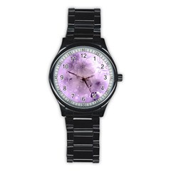 Wonderful Flowers In Soft Violet Colors Stainless Steel Round Watch by FantasyWorld7