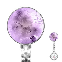 Wonderful Flowers In Soft Violet Colors Stainless Steel Nurses Watch by FantasyWorld7