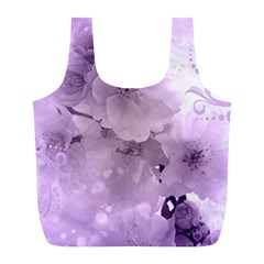 Wonderful Flowers In Soft Violet Colors Full Print Recycle Bag (l) by FantasyWorld7