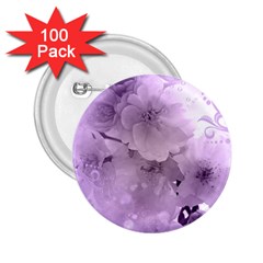 Wonderful Flowers In Soft Violet Colors 2 25  Buttons (100 Pack)  by FantasyWorld7