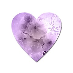 Wonderful Flowers In Soft Violet Colors Heart Magnet by FantasyWorld7