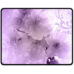 Wonderful Flowers In Soft Violet Colors Fleece Blanket (medium)  by FantasyWorld7