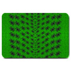 Forest Flowers In The Green Soft Ornate Nature Large Doormat  by pepitasart