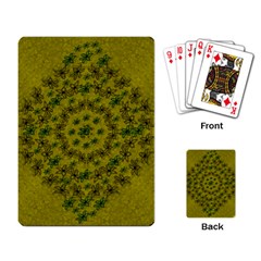 Flower Wreath In The Green Soft Yellow Nature Playing Cards Single Design by pepitasart