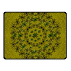 Flower Wreath In The Green Soft Yellow Nature Fleece Blanket (small) by pepitasart