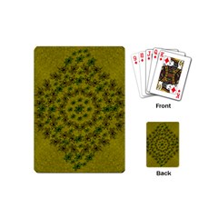 Flower Wreath In The Green Soft Yellow Nature Playing Cards (mini) by pepitasart