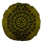 Flower Wreath In The Green Soft Yellow Nature Large 18  Premium Round Cushions Front